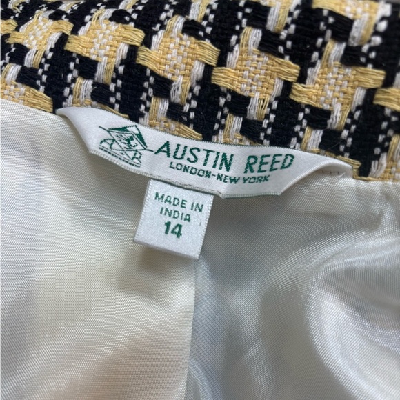 VINTAGE AUSTIN REED LONDON - NEW YORK HOUNDSTOOTH CLASSIC BLAZER JACKET SIZE 14 - Picture 9 of 10